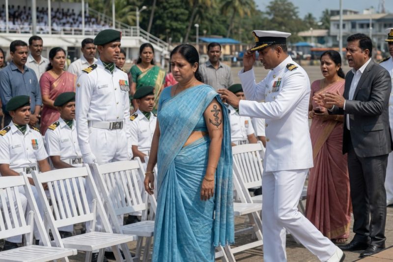 सम्मान समारोह में माँ की बाँह का छिपा टैटू दिखते ही कमांडर चुप हो गया, पिता के झूठ बिखर गए और बेटा पूरे मैदान के सामने रोकर पूछ बैठा, “माँ, तुमने मुझे अपने सच से इतने साल दूर क्यों रखा?”