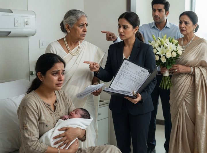 बच्चे को जन्म देने के बाद वह अस्पताल का बिल छिपा रही थी, तभी नानी ने फटे कपड़े देखकर पूछा, “हर महीने 10 लाख रुपये कहां गए?”, और पति की वह साजिश खुली जिसने उसकी थकान को हथियार बना दिया