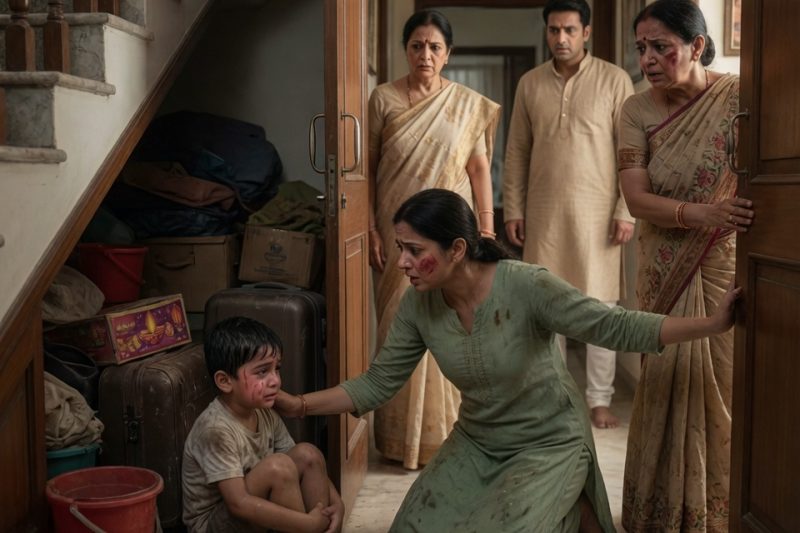 जब 4 साल के बच्चे को अंधेरे स्टोर में बंद कर “मैं अच्छा बच्चा हूँ” कहलवाया गया, तब माँ ने चुप्पी तोड़ी और दादी की सजा अदालत तक पहुँची, जहाँ परिवार ने डर को संस्कार मानने से इनकार कर दिया