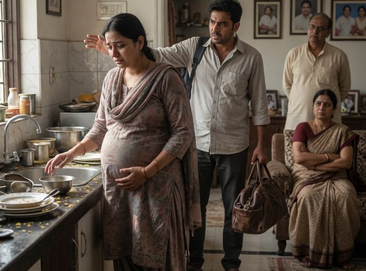 5 महीने की गर्भवती बहू से सास-ससुर ने नौकरानी जैसा काम करवाया, पति लौटा तो सच फूट पड़ा: “मेरी पत्नी कमजोर नहीं है”, और जुड़वाँ बच्चों के जन्म के बाद परिवार की असली कीमत दर्दनाक तरीके से सबके सामने खुल गई