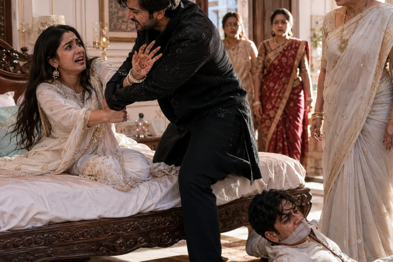 बीमार माँ को बचाने के लिए उसने बिना हाथों वाले पति से शादी की, लेकिन सुहागरात में जब शरीर पर असली हाथ महसूस हुए, सास ने ठंडी आवाज में कहा, “पहला दिन है और ड्रामा शुरू,” फिर हवेली का गंदा राज खुला