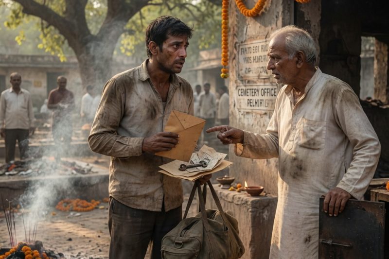 जेल से लौटे बेटे को सौतेली माँ ने दरवाज़े पर अपमानित कर कहा “तेरे पिता मर चुके हैं”, लेकिन श्मशान में मिली जंग लगी चाबी ने उस झूठ को खोल दिया जिसने उसकी 3 साल की जिंदगी और पिता की कब्र छीन ली
