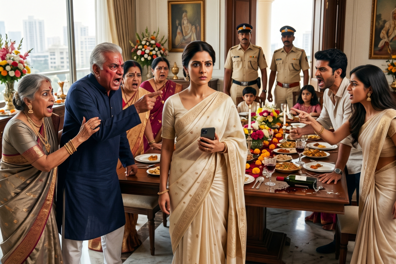 ईस्टर डिनर के दौरान, जब मैंने अपनी बहन और उसके बच्चों को अपने घर में रहने देने से इनकार कर दिया, तो मेरे माता-पिता ने मुझ पर वाइन का गिलास फेंक दिया। “तुम बहुत स्वार्थी हो!” मेरी माँ ने कहा, और फिर वे बोले, “तुम्हारे घर में खाली बेडरूम पड़े हैं!” तब मैं मुस्कुराई, उठी और सीधे इमरजेंसी रूम चली गई। खून बहते हुए मैंने अपने वकील को संदेश भेजा, “पहला चरण पूरा हो गया है।” पुलिस आ गई!