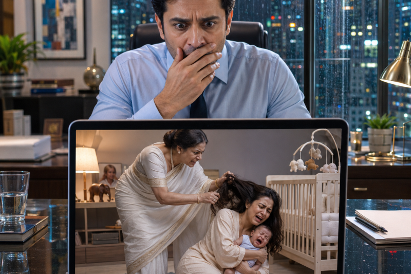 रात 2:03 बजे पति ने बच्चे के कमरे का कैमरा खोला, और स्क्रीन पर मां की करतूत देखकर जम गया—“मैंने यह सब तेरे लिए किया”, लेकिन सच्चाई ने बहू की चुप्पी, बच्चे की चीख और पूरे घर की इज्जत तोड़ दी