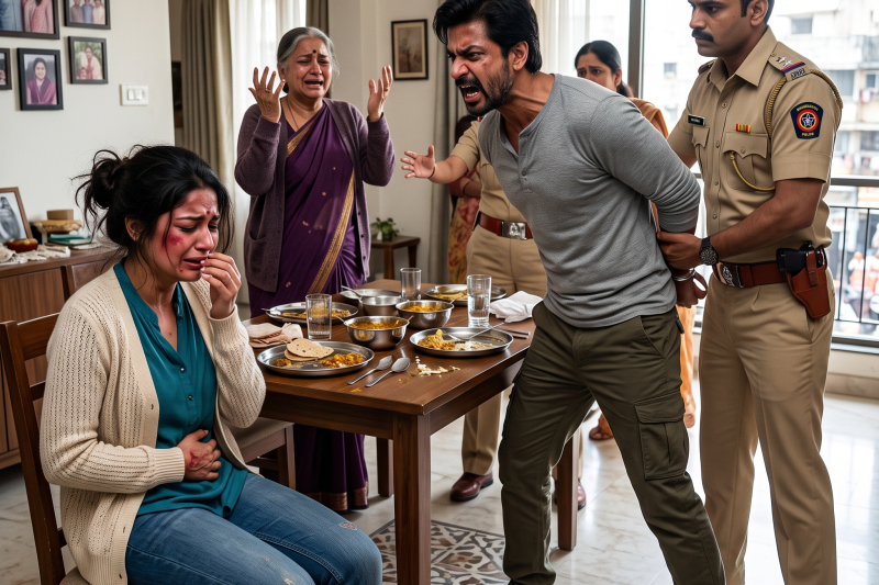 रात के खाने के दौरान मेरे पति ने मुझे इतनी ज़ोर से मारा कि मेरी दो पसलियाँ टूट गईं, और उनकी माँ हँसते हुए मुझे “अपने” घर से निकल जाने का आदेश देने लगी। लेकिन उन दोनों को इस अपार्टमेंट की असली सच्चाई का ज़रा भी पता नहीं था। मैंने बस एक फोन किया, और 15 मिनट के भीतर पुलिस पहुँच गई। उसी पल उनकी बनाई हुई परफेक्ट दुनिया बिखरनी शुरू हो गई।