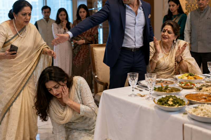 परिवार की डिनर टेबल पर 1 बूंद पानी गिरते ही पति ने पत्नी को थप्पड़ मारा, सास तालियां बजाकर बोली “ऐसे ही सीखेगी निकम्मी पत्नी”, पर मां की 32 साल की कानूनी लड़ाई ने उनका बीमा वाला खूनी खेल खोल दिया