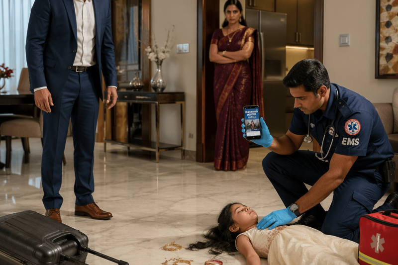 काम से लौटे पिता ने 6 साल की बेटी को दरवाज़े पर नीले होंठों के साथ पाया, और सौतेली माँ बोली, “ज़िद्दी बच्चों को ऐसे ही सबक मिलता है”, फिर एक पुराना चेहरा कई शहरों के जख्म सामने खोल गया