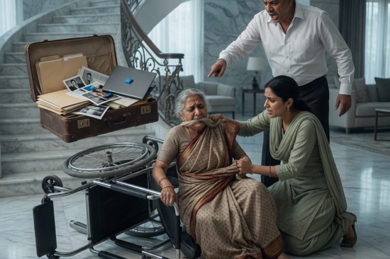 पति ने अपनी लकवाग्रस्त सास को फर्श पर गिराकर चिल्लाया “अब इस बोझ पर पैसे नहीं लगाऊँगा”, लेकिन उसे पता नहीं था कि उसी रात पत्नी की सूटकेस में छिपी फाइलें उसका साम्राज्य, इज़्ज़त और झूठ सबके सामने हमेशा के लिए तोड़ देंगी।