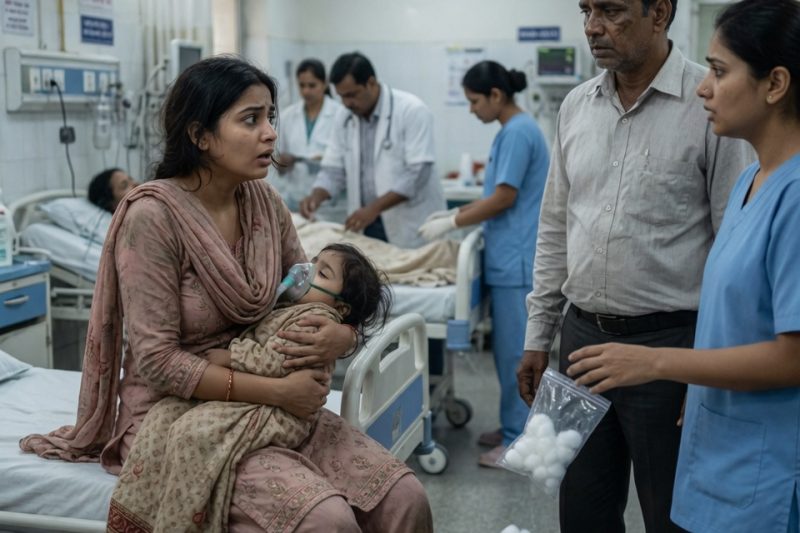 बुखार से तपती 2 साल की बेटी फर्श पर साँसों के लिए तड़प रही थी, मगर पति ने माँ से कहा “यह नाटक कर रही है”; अस्पताल में नर्स ने उसे पहचानते ही ऐसा राज खोला कि पूरा परिवार हिल गया