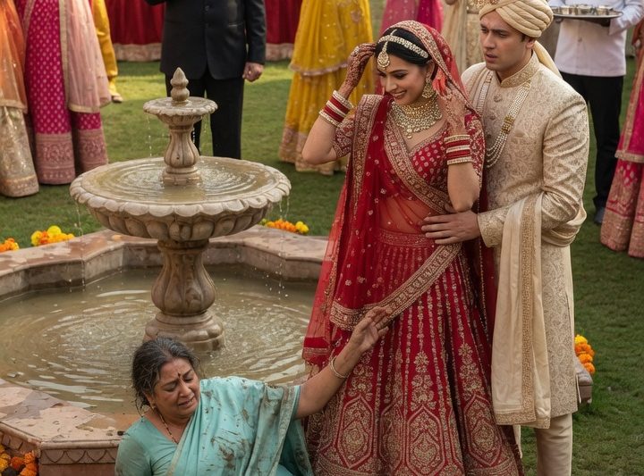 शादी की चमकदार शाम में दुल्हन ने सास को कीचड़ में धकेला, बेटे ने पत्नी की कमर थाम ली, तभी पिता ने माइक उठाकर कहा “मैं अपमान पर बनी जिंदगी नहीं पालूँगा” और पूरी दावत सन्नाटे में डूब गई