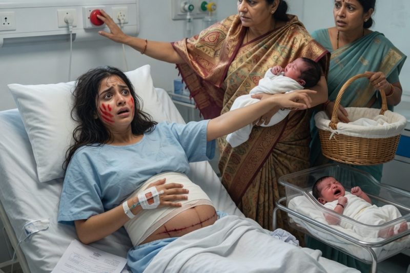 प्रसव के 5 घंटे बाद जब सास ने घायल बहू के सामने कागज़ रखे और कहा, “2 बच्चों की माँ बनने लायक नहीं”, तब कमरे में खड़ा सच पलटा और सबको पता चला कि चुप बहू असल में परिवार न्यायालय की न्यायाधीश थी
