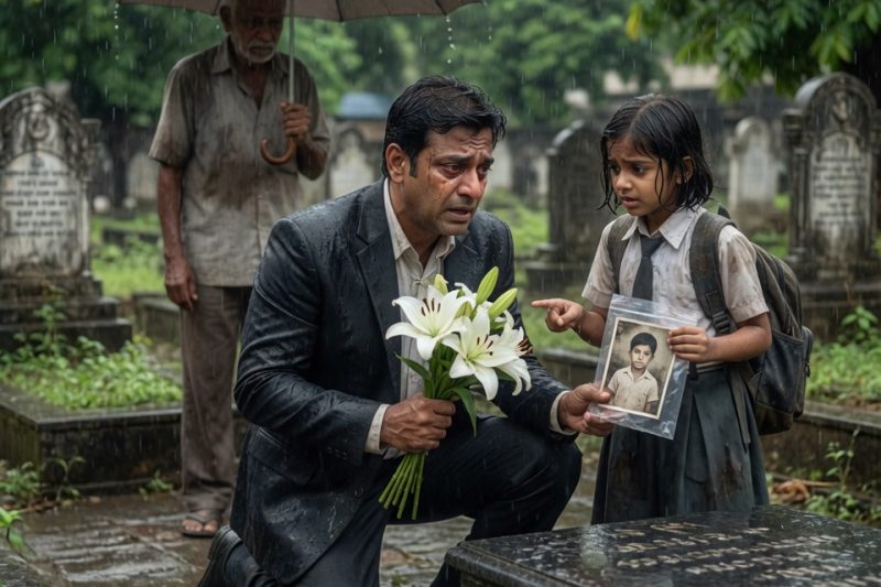1 साल तक अमीर पिता खाली कब्र पर रोता रहा, फिर एक भीगी बच्ची ने फुसफुसाया “आपका बेटा जिंदा है”, और लालची बहन की साजिश ने पूरे परिवार की इज्जत, विरासत और प्यार को अदालत तक घसीट दिया, कड़वे सच के साथ