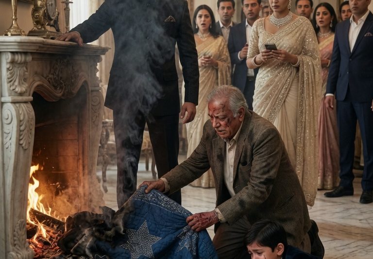 60 मेहमानों के सामने उसने माँ की आखिरी रजाई आग में फेंक दी, “यह गंदी चीज़ मेरे घर में नहीं रहेगी”, मगर उसी जली हुई रजाई के सितारों ने उसके बेटे की करोड़ों की आज़ादी बचा ली और उसके अहंकार को अदालत तक घसीट दिया