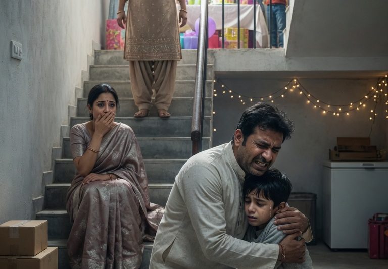 जन्मदिन की चमकती पार्टी में बीमार 8 साल के बच्चे को बेसमेंट में बंद कर दिया गया, और जब पिता ने पूछा तो बुआ बोली, “वह नाटक कर रहा था”, फिर उसी वाक्य ने उसका घर, शादी और विरासत तोड़ दी