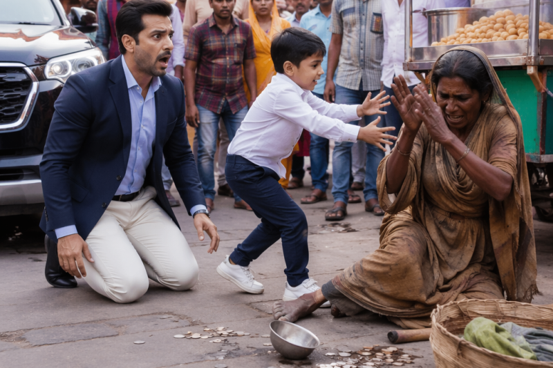 3 साल बाद सड़क किनारे बैठी भिखारिन को बेटे ने देखते ही कहा, “पापा, वो मेरी मम्मी है”, और पिता के पैरों तले जमीन तब खिसक गई जब अस्पताल में खुला कि जिसे जलाया गया था, वह पत्नी नहीं थी।