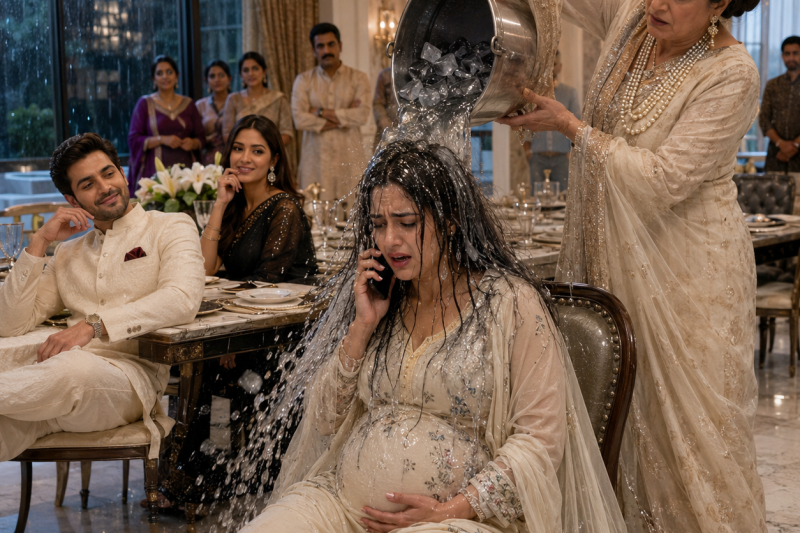 7 महीने की गर्भवती बहू पर सास ने गंदा बर्फीला पानी फेंका, पति मुस्कुराता रहा, फिर उसने बस कहा “प्रक्रिया 7 लागू करो” और 5 मिनट में करोड़पति परिवार की नौकरी, बंगला और अकड़ सब छिनने लगे एक ही रात में
