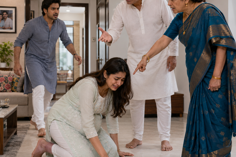 गर्भ में 2 बच्चों को सँभालती बहू से सास-ससुर ने फर्श रगड़वाया, फिर बोले “हमने एहसान किया है”, लेकिन पति ने दरवाज़े पर जो फैसला सुनाया, उसने पूरे परिवार की विरासत और घमंड को एक ही रात में चुप करा दिया