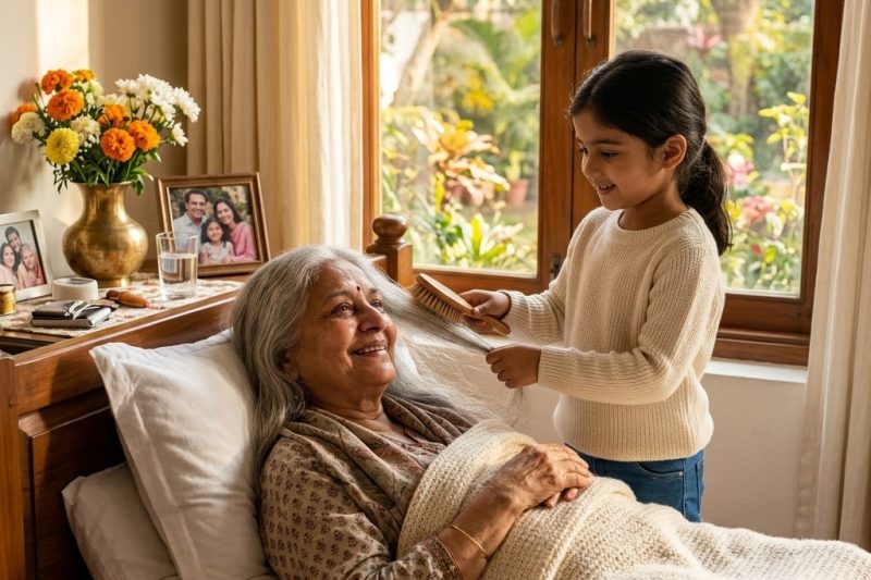 हर रविवार की सुबह, उन्नीस वर्षीय एलेना मारिनो उस लॉन्ड्रोमैट के स्टोरेज रूम से, जहाँ वह सोती थी, तीन मील पैदल चलकर एक बुज़ुर्ग महिला के बाल गूँथने जाती थी, जिससे मिलने कोई नहीं आता था। कमरा 214 में न परिवार की तस्वीरें थीं, न सप्ताहांत के फूल, न दूसरे राज्यों से बच्चों के फ़ोन। वहाँ सिर्फ़ मार्गरेट व्हिटफ़ील्ड थीं, जो खिड़की के पास उलझे हुए सफ़ेद बालों और ग्यारह साल पुरानी लगने वाली ख़ामोशी के साथ बैठी रहती थीं। एलेना ने कभी नहीं पूछा कि वह पहले कौन थीं। वह बस एक कुर्सी खींचकर बैठ जाती और कहती, “क्या मैं आपके बाल संवार दूँ?”