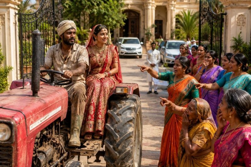 “सबने उसे ‘ट्रैक्टर वाले दूल्हे’ के लिए ठुकराया, लेकिन जब शादी के अगले दिन उसी आदमी की असली पहचान सामने आई, तो माँ, बहन और पूरा शहर शर्म से सिर झुकाने पर मजबूर हो गया!”