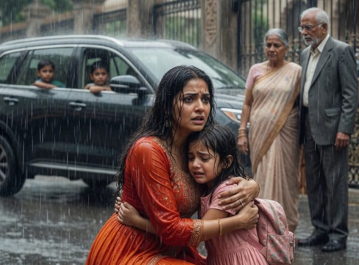 भारी बारिश में मेरे माता-पिता ने मेरी 6 साल की बेटी को स्कूल गेट पर छोड़ दिया और 2 नाती-नातिनों को कार में बैठाते हुए कहा, “यह पैदल आ जाएगी,” मैं चुप रही, उसी रात 48 लाख रुपये की मदद रोक दी, लेकिन सीसीटीवी के 3 कदमों ने उनका सबसे बड़ा झूठ खोलने की शुरुआत कर दी।