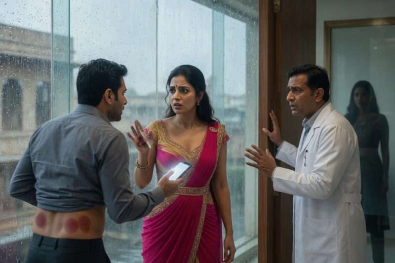 पति की पीठ पर 3 लाल गोल निशान देखकर पत्नी उसे क्लिनिक ले गई, डॉक्टर ने दरवाज़ा बंद कर कहा, “घर मत लौटिए,” और 11 साल तक अपमान सहती रही वह औरत बस फोन उठाकर चुपचाप सबूत भेजती रही, तभी ननद का संदेश आया और सालगिरह की रात का असली खेल खुलने वाला था।