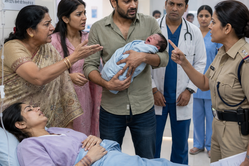 जच्चा पत्नी बुखार में तपते नवजात के पास बेहोश पड़ी थी, सास बोली “वह हमेशा नाटक करती है”, लेकिन अस्पताल में कलाइयों के नीले निशान और बच्चे की हालत ने ऐसा सच खोला कि बेटा अपनी ही माँ के खिलाफ खड़ा हो गया