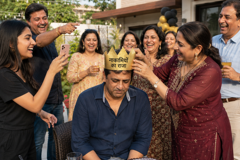 50वें जन्मदिन पर बेटी ने पिता के सिर पर “नाकामियों का राजा” मुकुट रखकर सबको हंसा दिया, पत्नी ने उसे मज़ाक बताया, मगर सुबह जब वह घर छोड़ गया तो पूरे परिवार को अपनी सबसे बड़ी गलती समझ आई