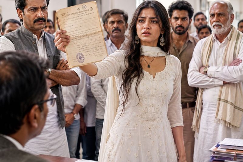 एक अकेली आदिवासी औरत ने आधी रात फाटक खटखटाया, किसान ने पनाह दी तो गाँव ने उसकी जमीन छीनने की साजिश रच दी—लेकिन पुराने कागज में दबा सच सबको हिला गया