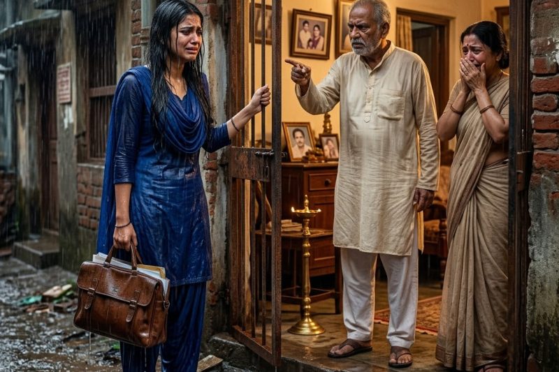 सोलह साल की उम्र में, मेरे माता-पिता ने मेरे गर्भवती होने पर मानसून की एक रात मुझे घर से निकाल दिया था। लेकिन बीस साल बाद जब मैं उनके जर्जर लखनऊ वाले घर लौटी, तो दरवाज़ा खोलने वाली लड़की ने एक ऐसी सच्चाई फुसफुसाकर कही कि मेरी माँ के रोना शुरू करने से पहले ही मेरा खून जैसे जम गया।