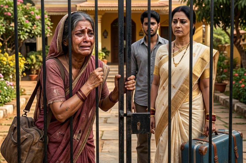 वह दुबई से टूटी हुई चप्पलें और एक फटा हुआ डफ़ल बैग लेकर लौटी, लेकिन जब उसकी माँ ने उसे घर के गेट के बाहर धक्का देकर निकाल दिया, तब किसी को भी यह नहीं पता था कि अदालत के अधिकारी पहले ही उस गली में पहुँच चुके थे।