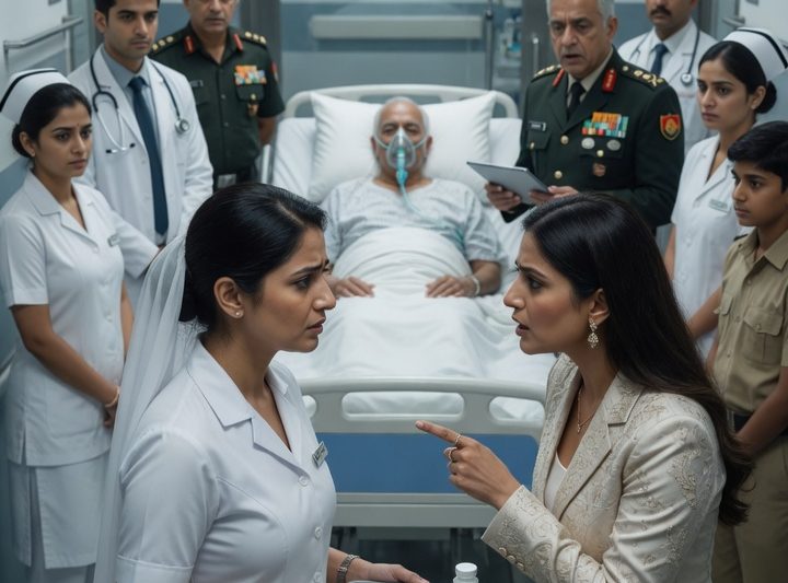 सैन्य अस्पताल के गलियारे में कर्नल की बेटी ने 8 गवाहों के सामने नर्स को रोककर कहा, “मेरे पिता को मत छूना,” तो वह चुपचाप दवा की ट्रे पकड़े खड़ी रही; बस अपनी पीठ का दुपट्टा कस लिया, क्योंकि 7 साल पुरानी गुप्त फाइल खुलते ही पूरा परिवार हिलने वाला था।