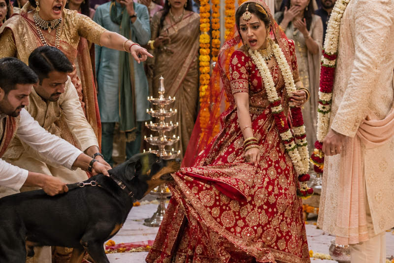 मंडप में कुत्ते ने दुल्हन का लहंगा दांतों से खींचा, सबने उसे पागल कहा, पर शादी के बाद जब पत्नी को पति का दूसरा नाम और अपनी मौत की तारीख मिली, तो वह टूटकर बोली, “उसने सच पहले पहचान लिया था”