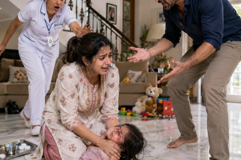 जब एक माँ ने अपनी 2 साल की बेटी को फर्श पर तड़पते देखा, पति ने कहा “यह बस नाटक कर रही है”, मगर अस्पताल की एक्स-रे रिपोर्ट ने घर की दीवारों में छिपा ऐसा सच खोल दिया कि सब सन्न रह गए…