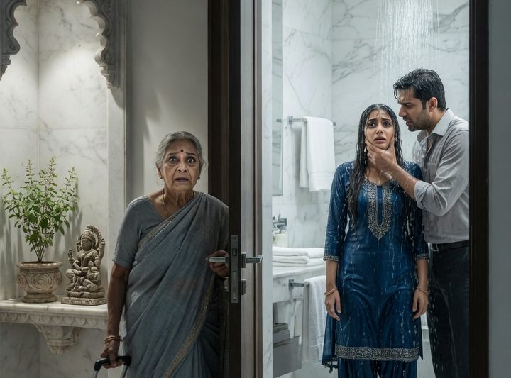 सुबह 3 बजे मैंने अपनी बहू को पूरे कपड़ों में ठंडे शॉवर के नीचे काँपते देखा, मेरा बेटा उसका चेहरा पकड़कर बोला, “मेरी तरफ देखो” — मैं चिल्लाई नहीं, बस सूटकेस उठाकर चली गई, लेकिन 2 हफ्ते बाद 6वीं मंज़िल के कैमरे ने वह सच दिखा दिया जिससे हमारा पूरा घर अदालत तक पहुँच गया।