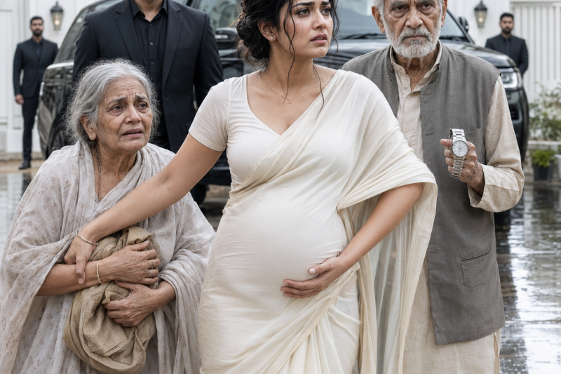7 महीने की गर्भवती हालत में जब मैंने बारिश में भीगे 2 बूढ़ों को घर लाया, तो ससुराल वालों ने कहा, “तू खुद बोझ है, दूसरों को क्यों पाल रही है?” 😢🌧️ मैं चुप रही, बस चांदी की घड़ी संभाल ली—और उसी रात पता चला कि मेरे पति की मौत हादसा नहीं थी।