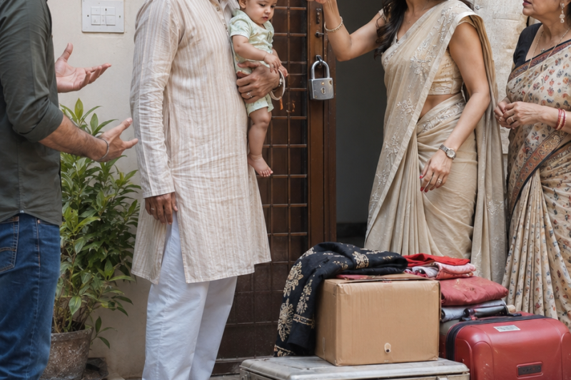 जिस बहू को ससुर ने अपने ही घर में मुफ्त छत दी, उसने पोते के जन्मदिन से पहले कहा “तेरे हाथों से गरीबी की बदबू आती है”, लेकिन उसी रात बूढ़े ने ताले बदलकर उसकी नकली अमीरी हमेशा के लिए तोड़ दी