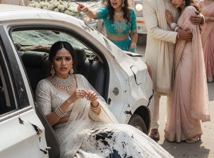 शादी के दिन दुल्हन खून से भीगे लहंगे में कार के नीचे फँसी रही, मगर होने वाला पति अपनी सहेली को एंबुलेंस में बिठाकर बोला, “तुम मजबूत हो, वो कमजोर है”; दुल्हन ने चुपचाप अंगूठी उतारी, 6 साल के 1,80,32,000 रुपये के बिल खोले, और फिर पूरा परिवार काँप गया।